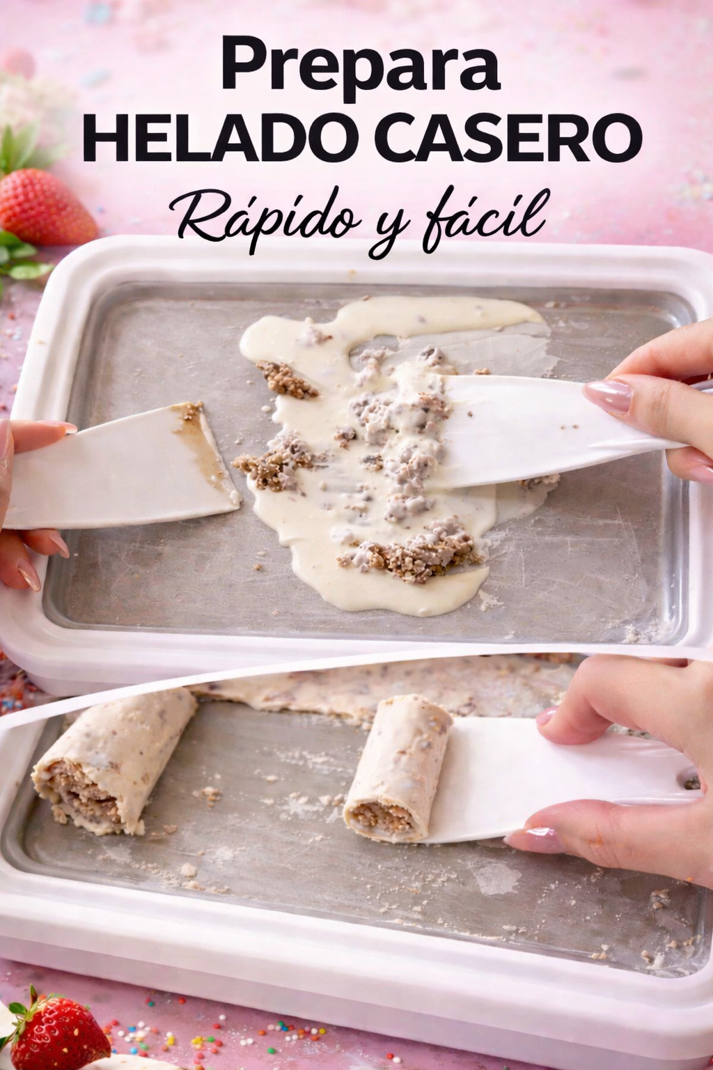 HELADERA PARA HACER HELADOS EN ROLLOS.